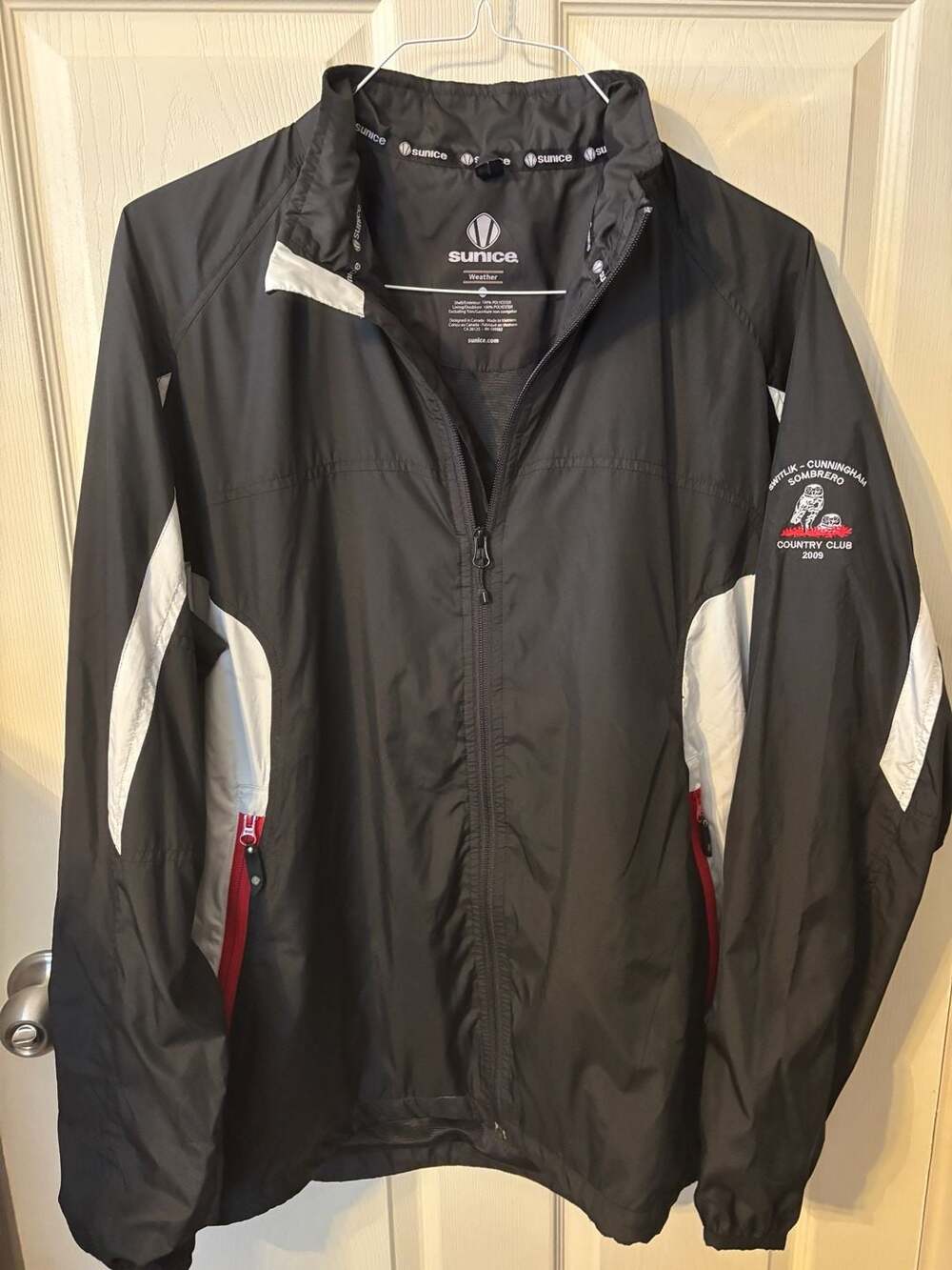 Sunice Weather Golf Windbreaker Jacket Black White XL